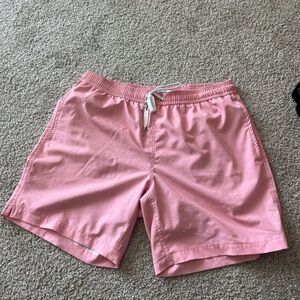 Men's Pink Swim Trunks with Drawstring Waist